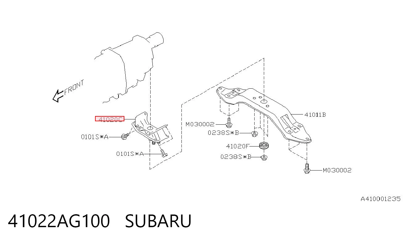 41022AG100 Subaru Coxim de transmissão (suporte da caixa de mudança)
