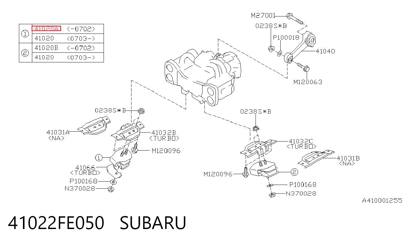 41022FE050 Subaru Coxim (suporte) esquerdo/direito de motor