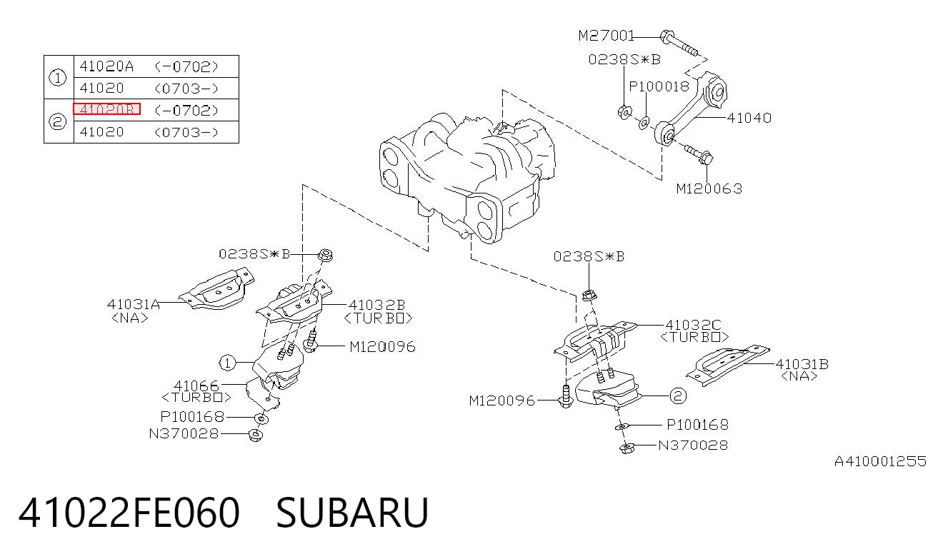 41022FE060 Subaru Coxim (suporte) esquerdo/direito de motor