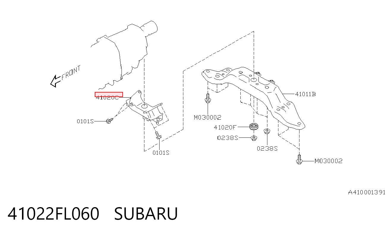 Coxim de transmissão (suporte da caixa de mudança) para Subaru Impreza V GT