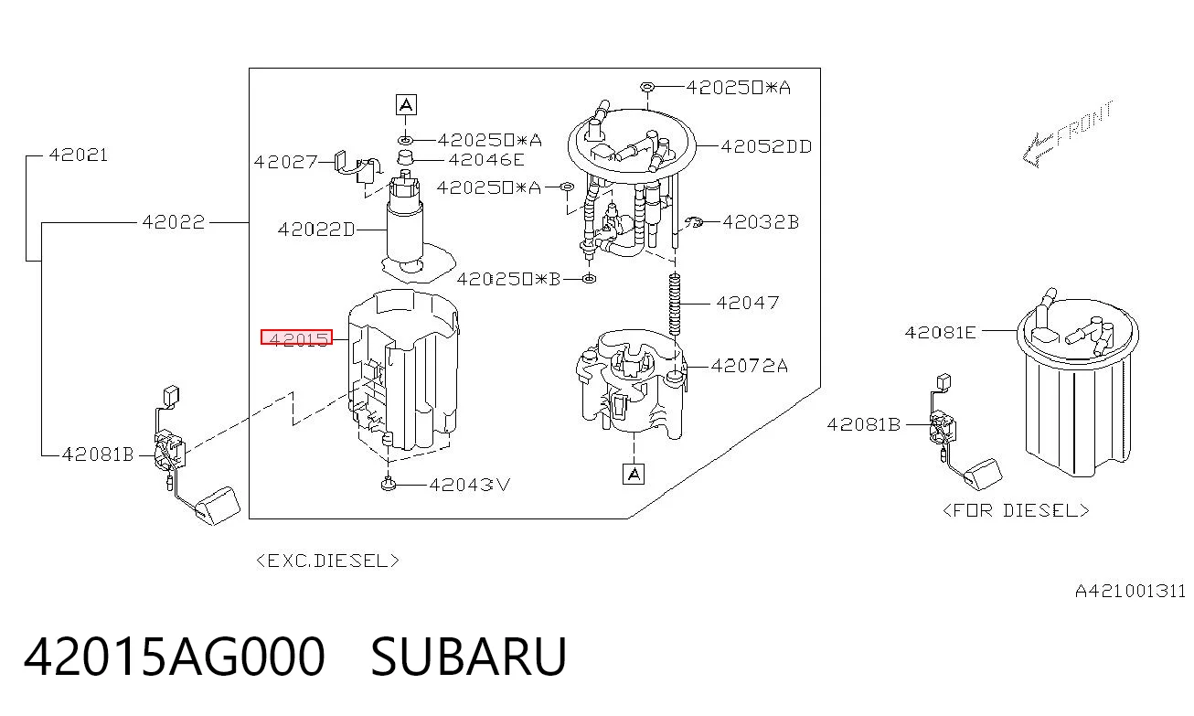 Caixa de filtro de combustível Subaru Impreza III GH ao melhor preço