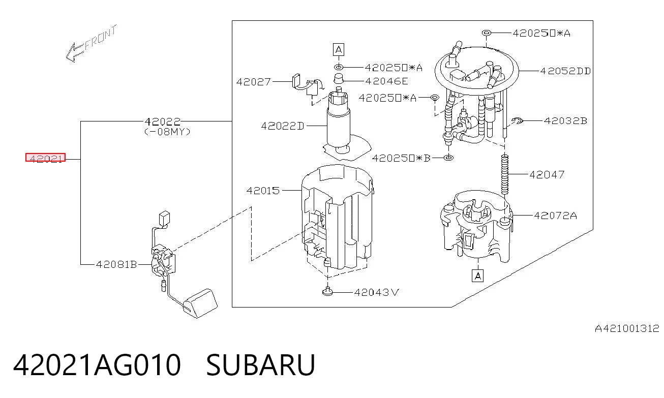 Bomba de combustível elétrica submersível para Subaru Impreza III GH