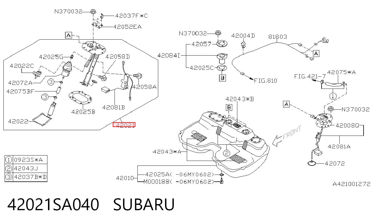 Bomba de combustível elétrica submersível para Subaru Forester II S11, SG