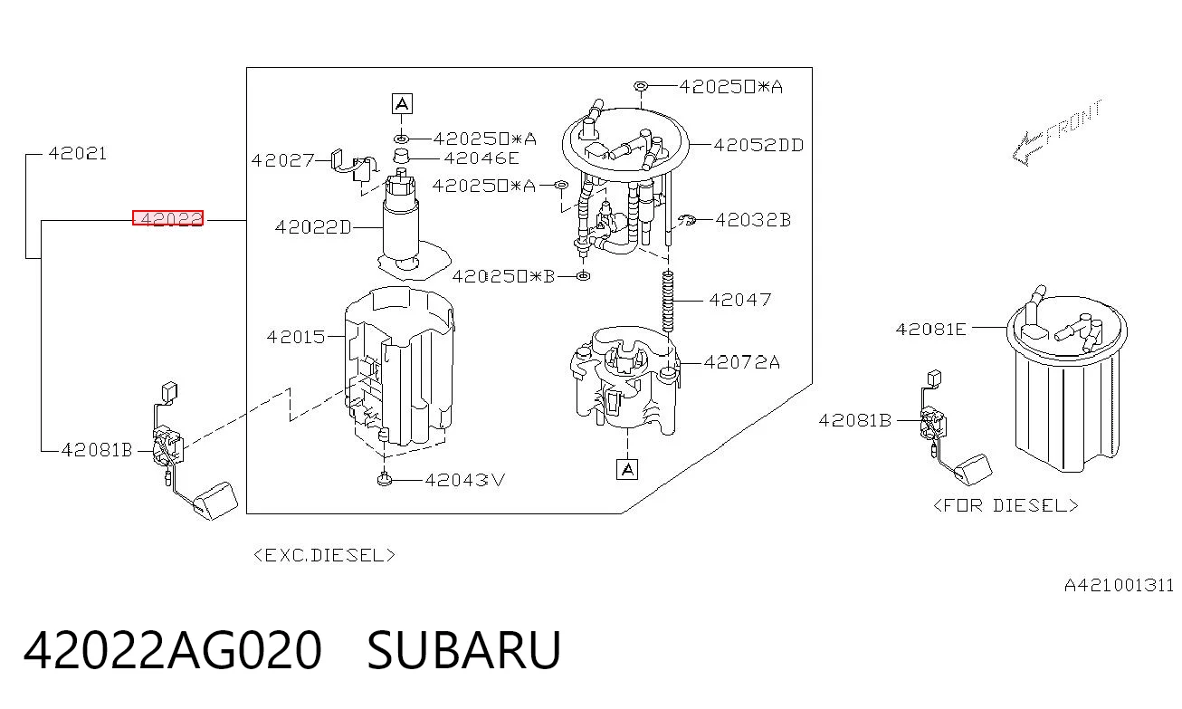 Bomba de combustível elétrica submersível Subaru Legacy IV B13 ao melhor preço