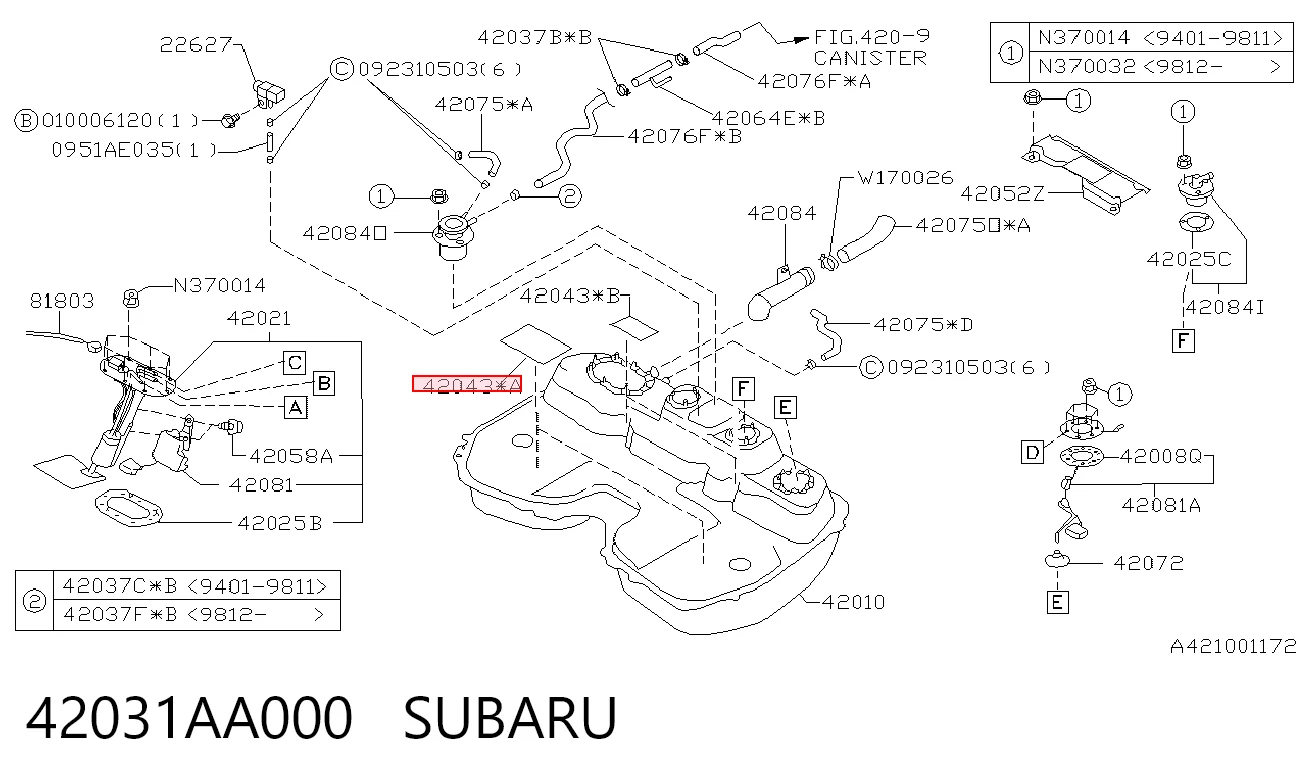 42031AA000 Subaru