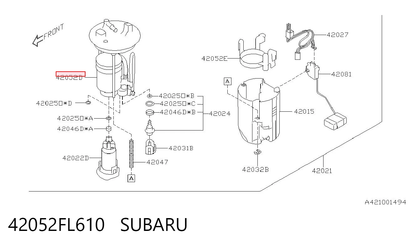 42052FL610 Subaru Filtro de combustível