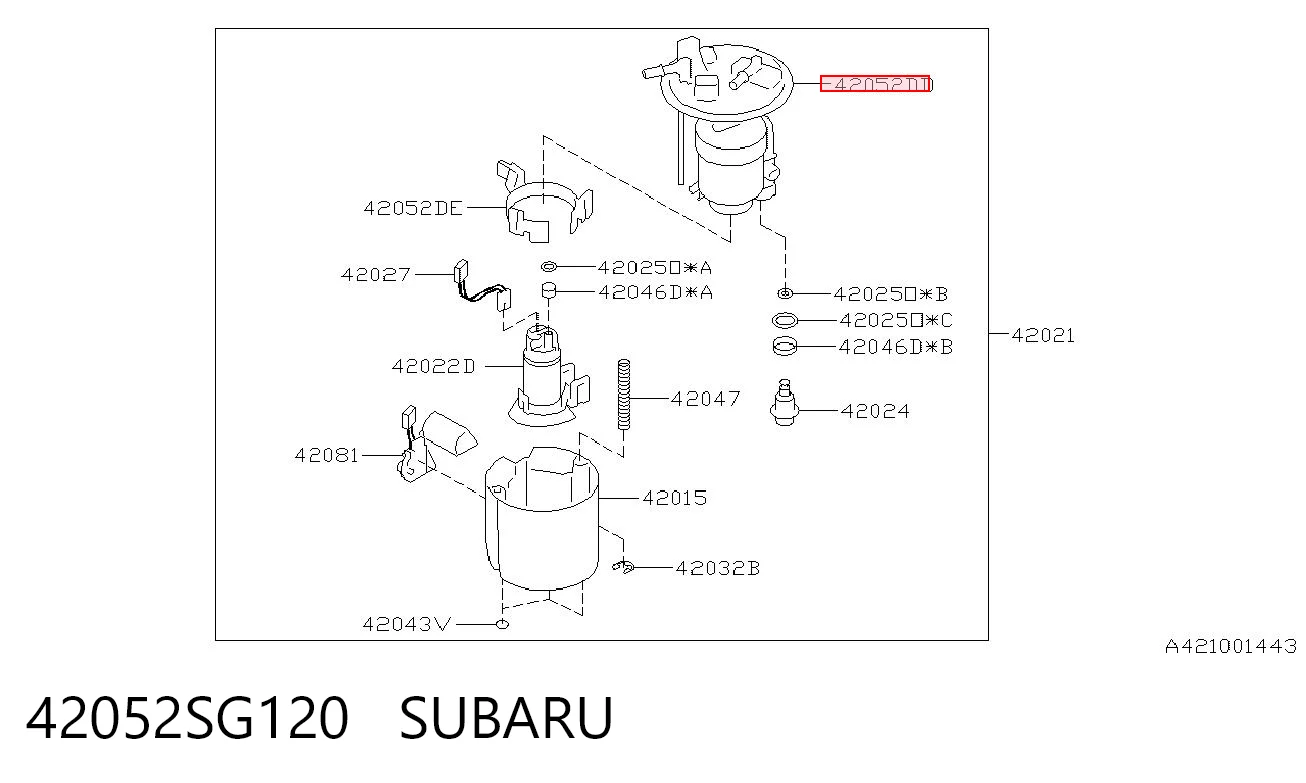 42052SG120 Subaru Filtro de combustível