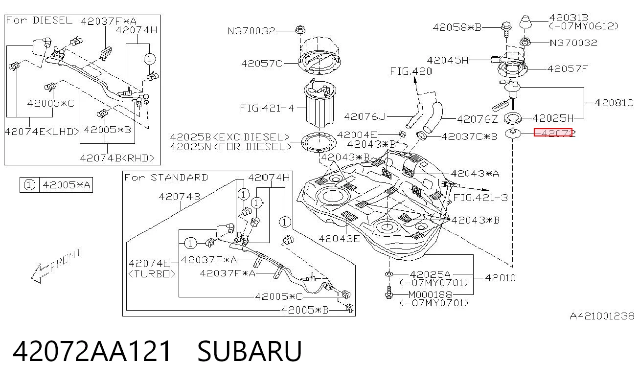 42072AA121 Subaru Filtro de combustível