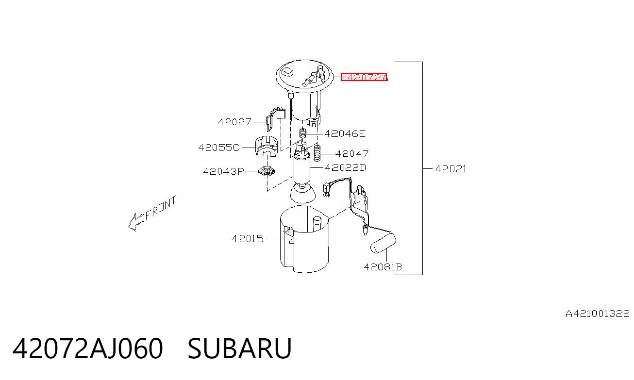 42072AJ060 Subaru Filtro de combustível