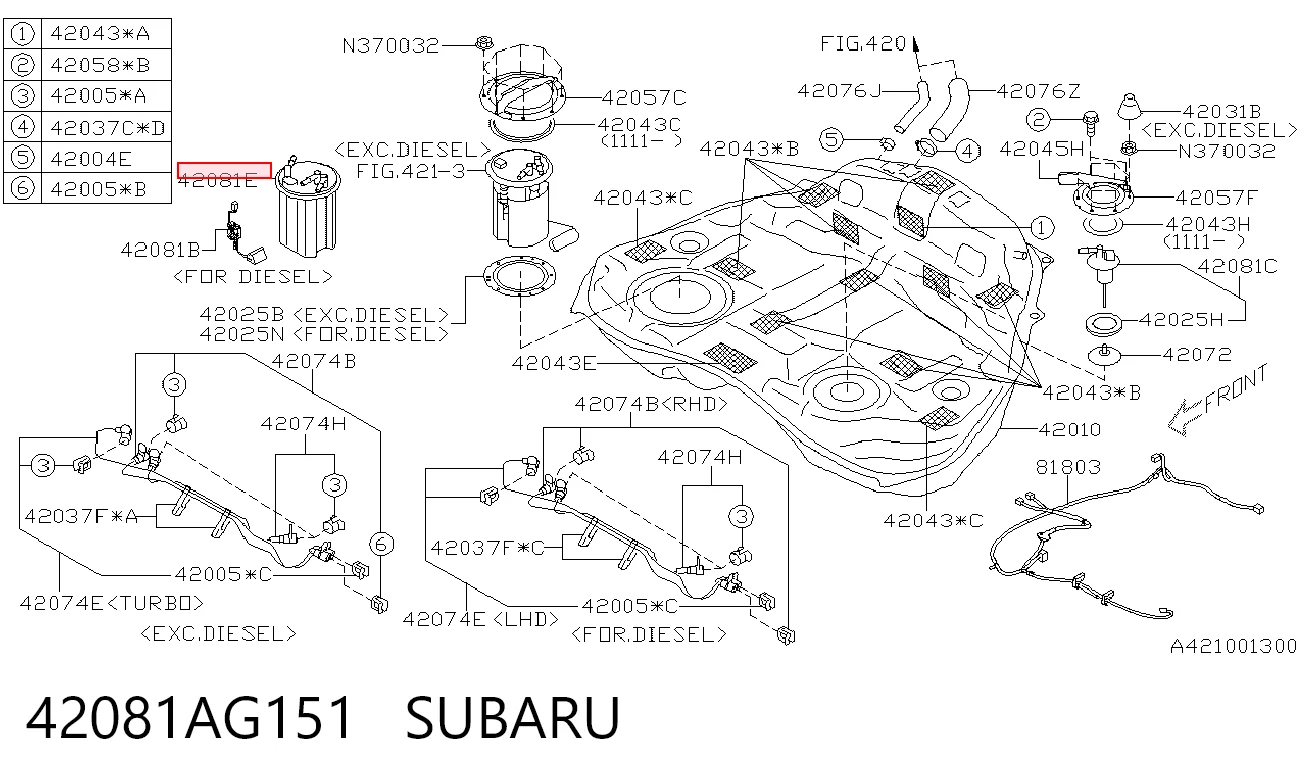 Módulo de bomba de combustível com sensor do nível de combustível para Subaru Forester III S12, SH