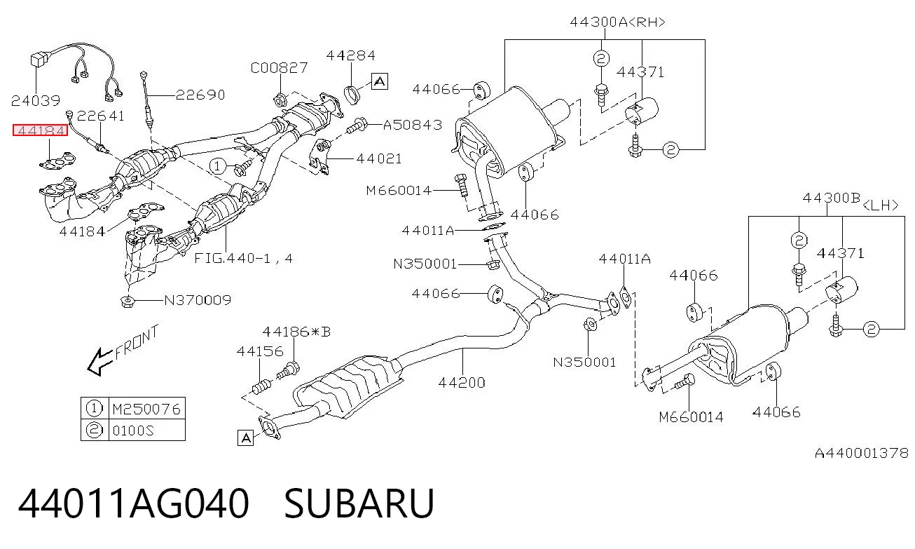 44011AG040 Subaru Vedante de tubo de admissão do silenciador