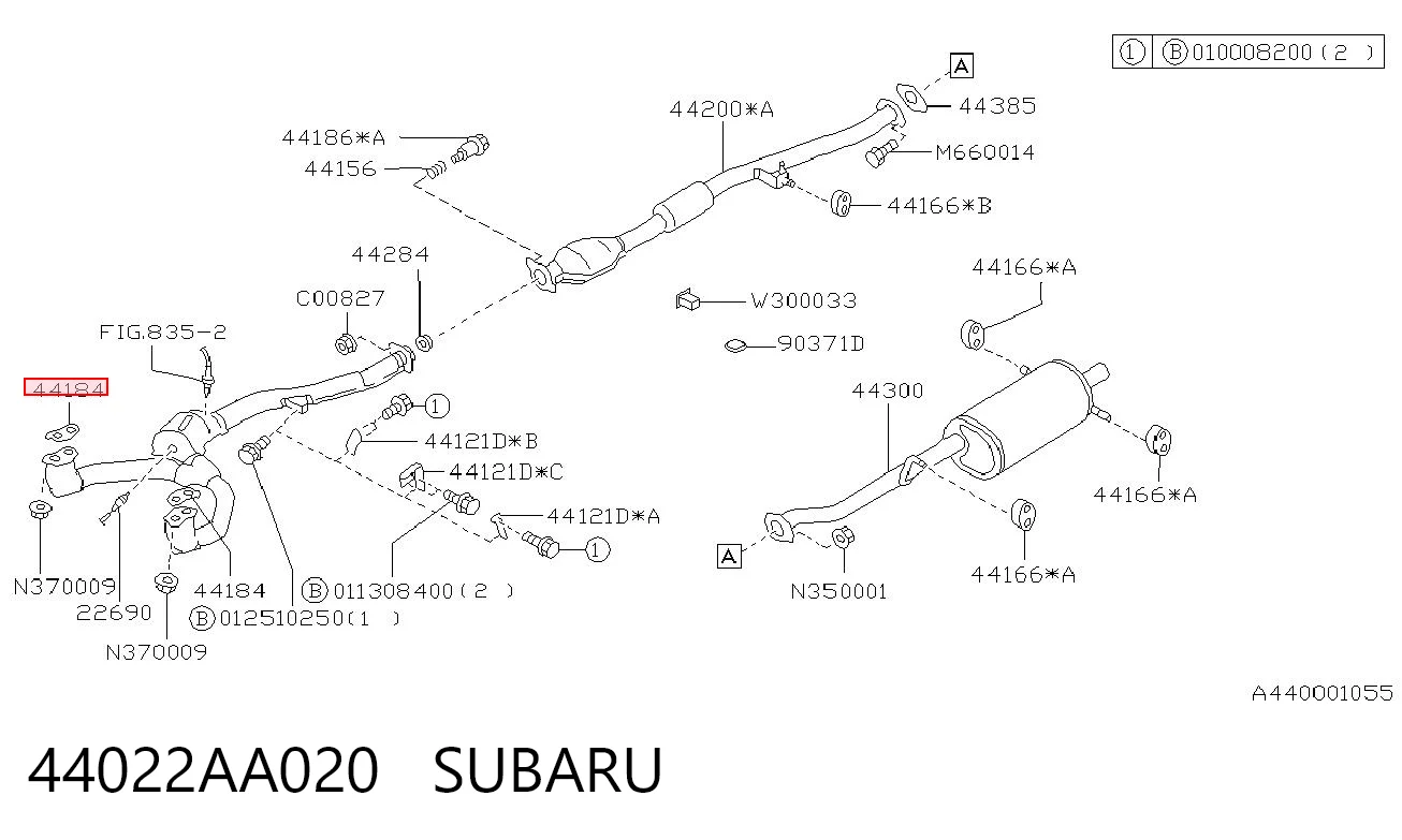  Vedante de tubo coletor de escape Subaru Legacy III sedan (BE, BH) (1998 - 2003) III