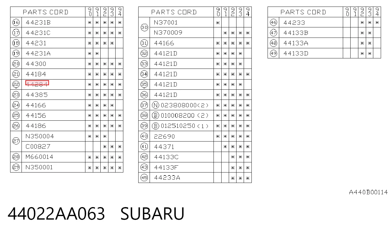 44022AA063 Subaru Vedante de tubo de admissão do silenciador