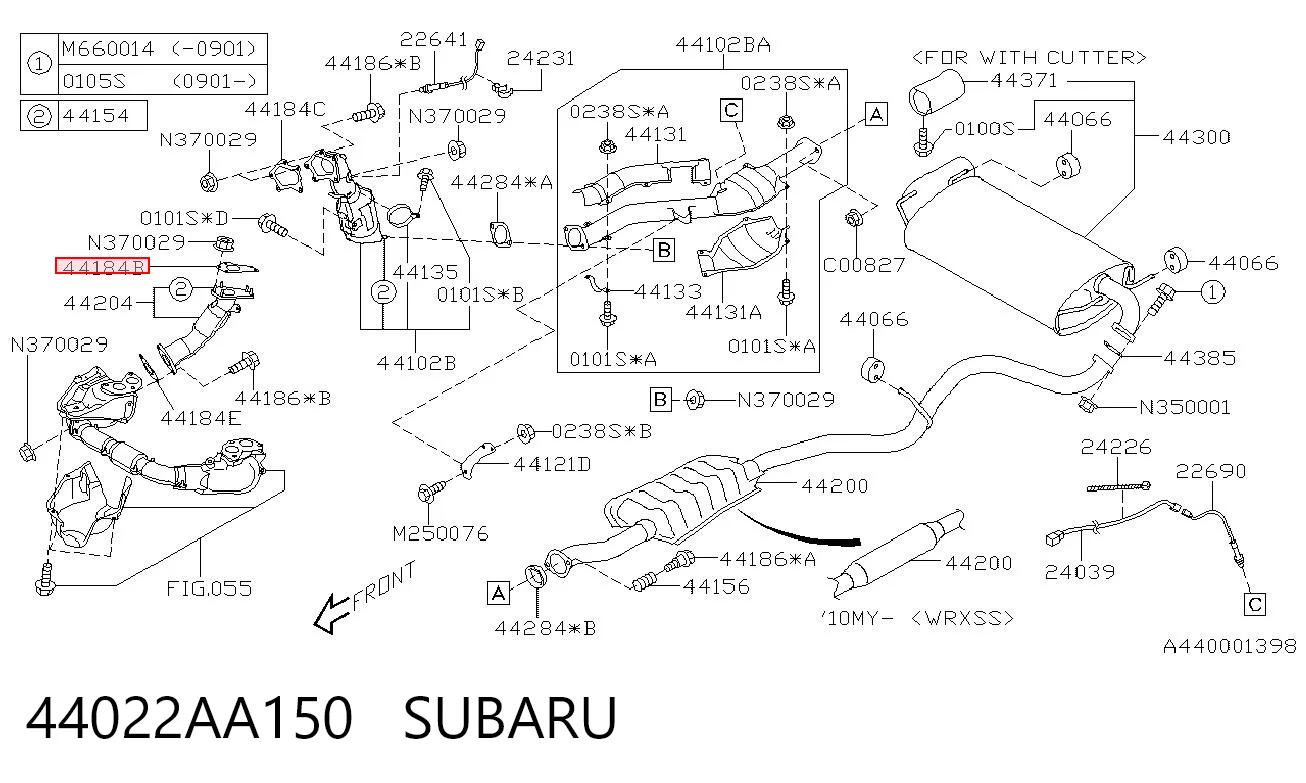 44022AA150 Subaru Vedante de turbina de ar comprimido, admissão