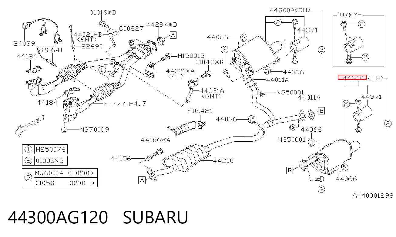 Silenciador, parte traseira para Subaru Forester III S12, SH