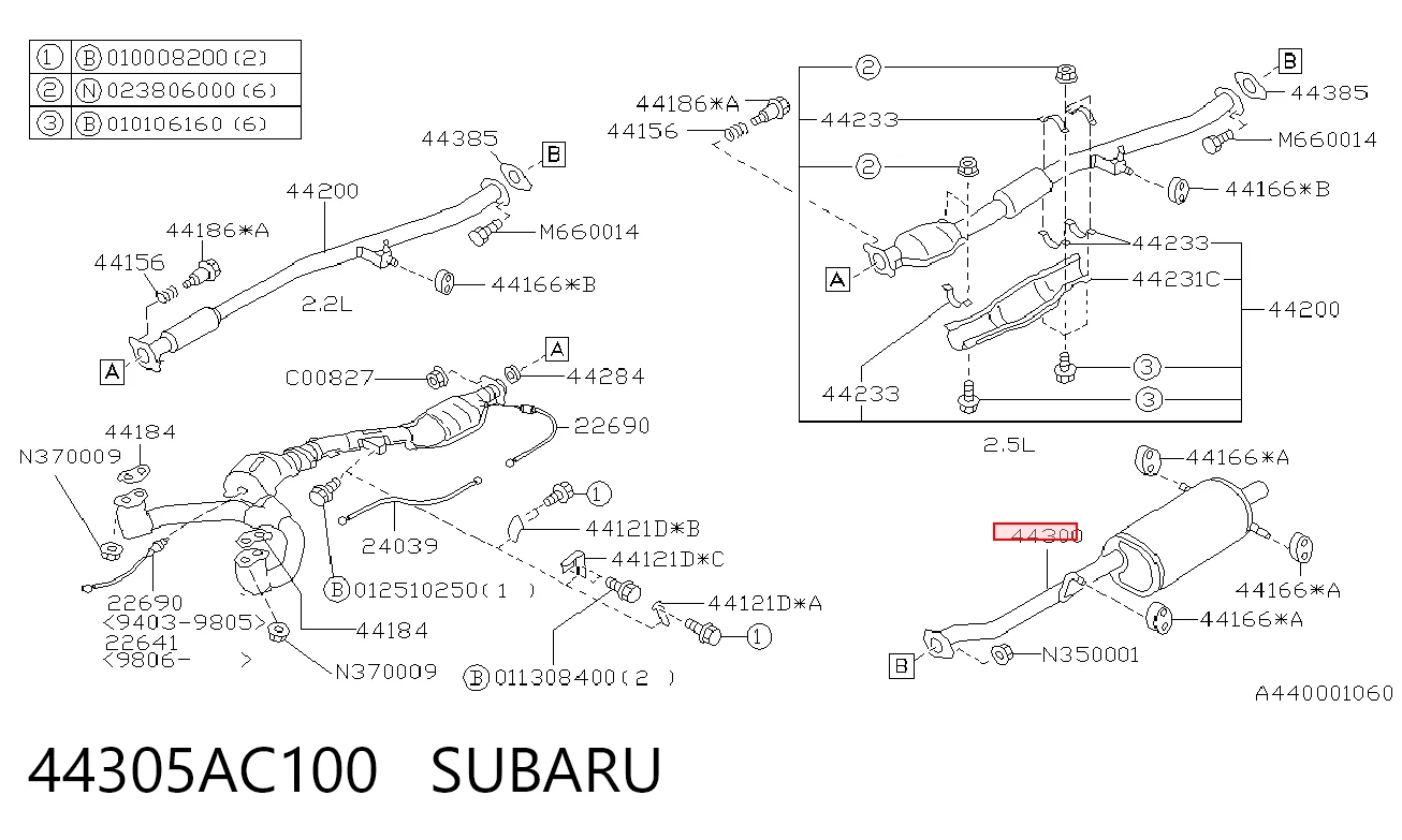 Silenciador, parte traseira para Subaru Legacy II BD, BG
