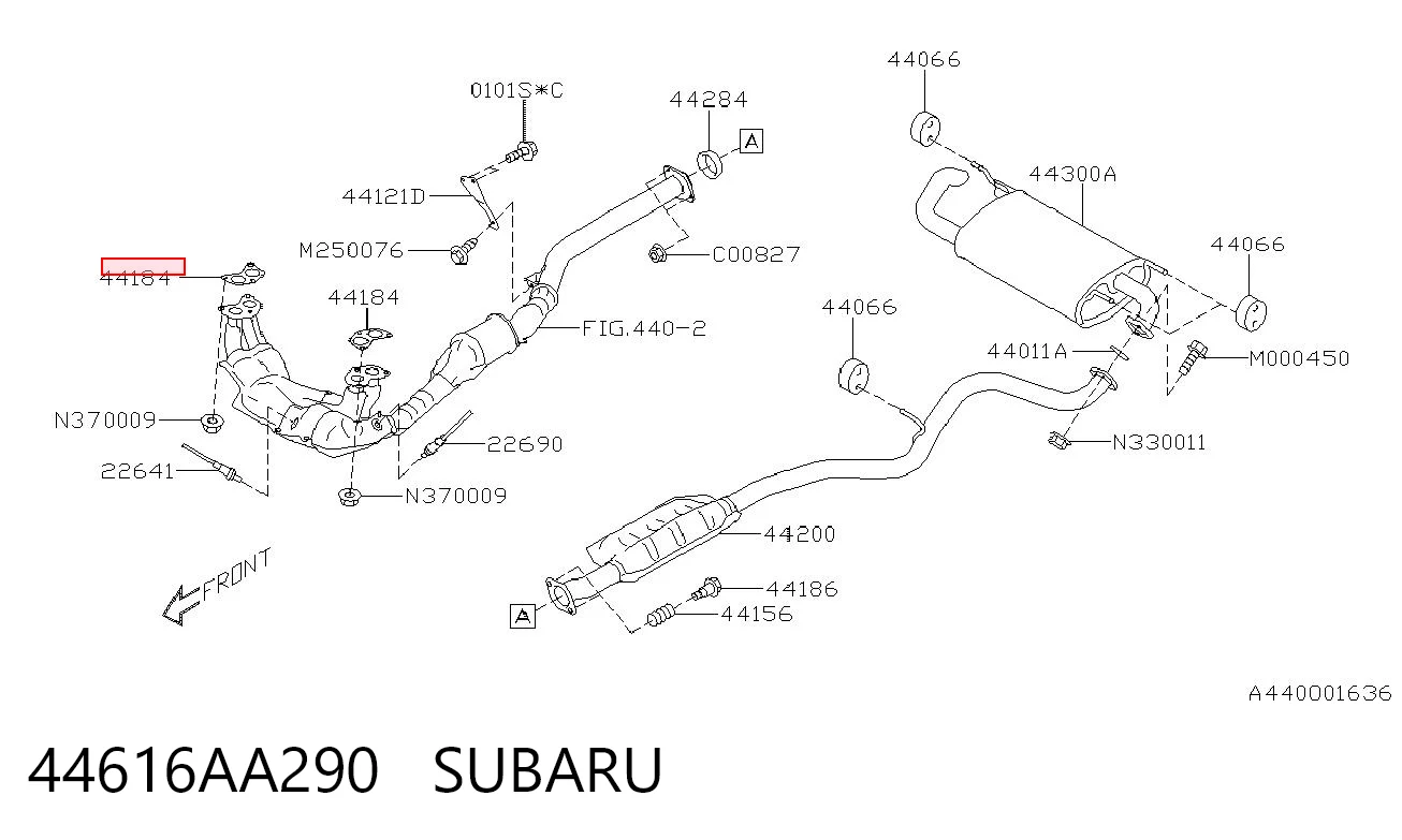 44616AA290 Subaru Vedante de tubo coletor de escape