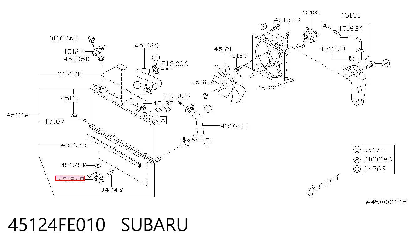 45124FE010 Subaru 