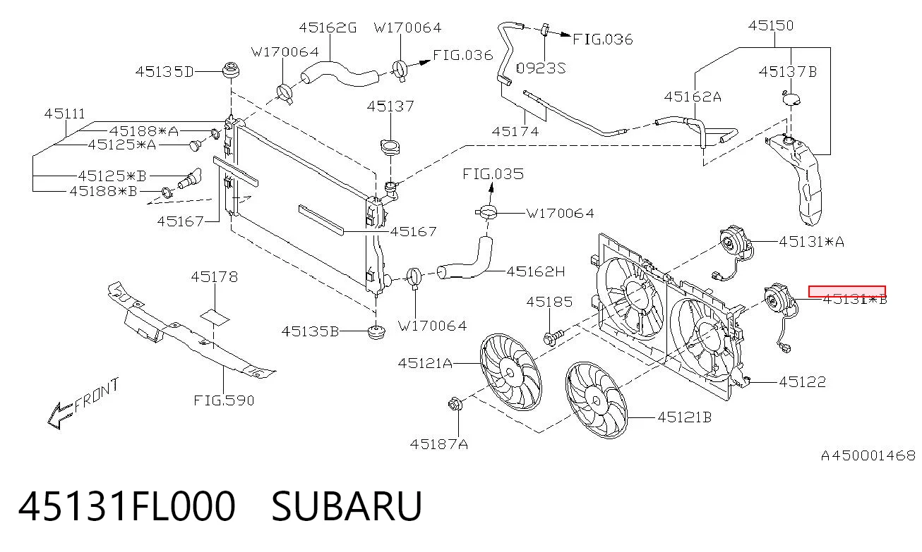 45131FL000 Subaru Motor de ventilador do sistema de esfriamento