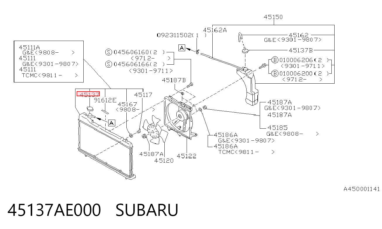 45137AE000 Subaru Tampa (tampão) do radiador