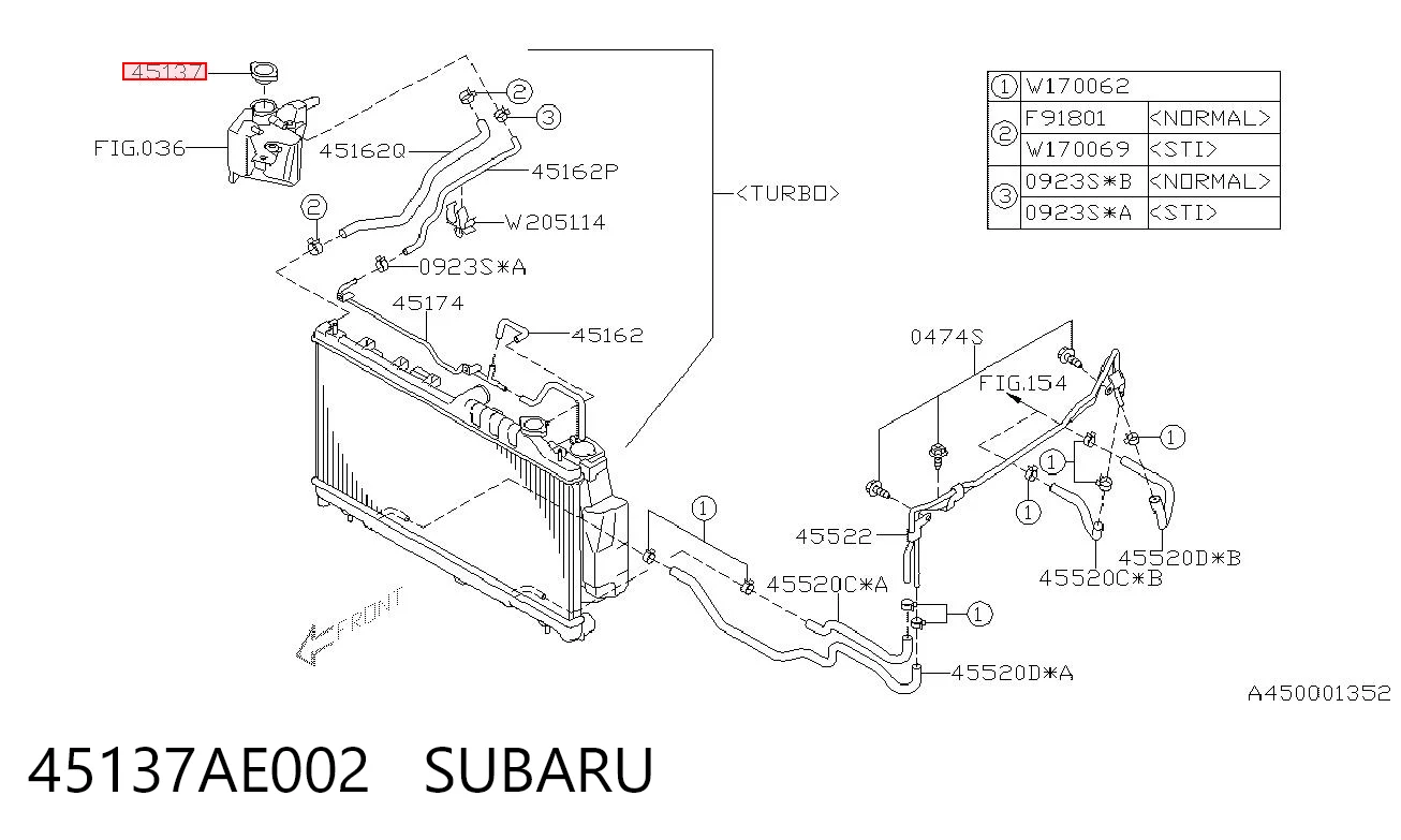 45137AE002 Subaru Tampa (tampão) do radiador