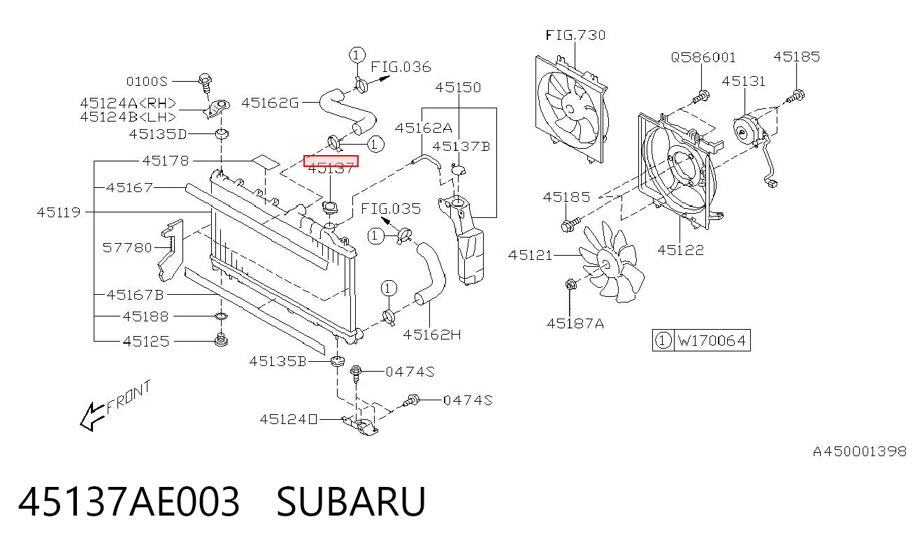 45137AE003 Subaru Tampa (tampão) do radiador