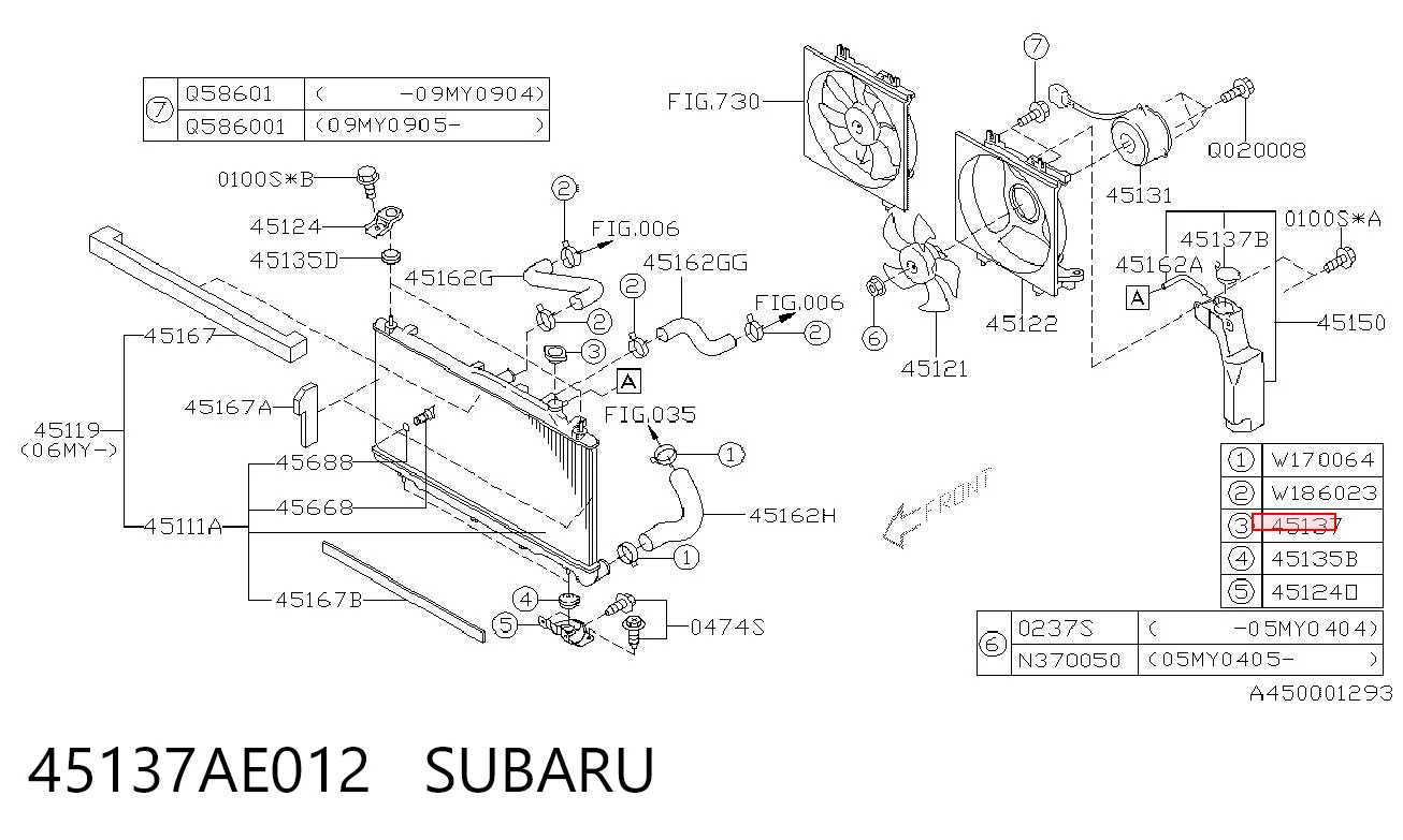 45137AE012 Subaru Tampa (tampão) do radiador