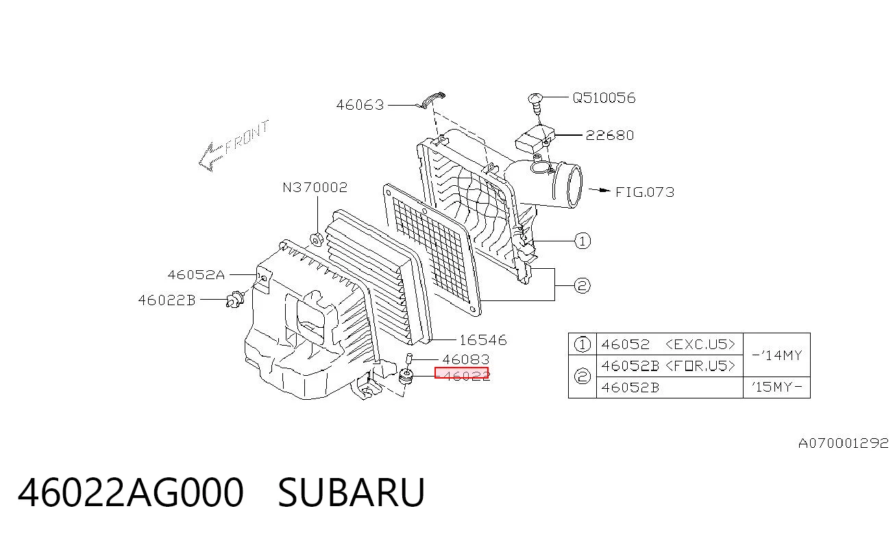 46022AG000 Subaru 