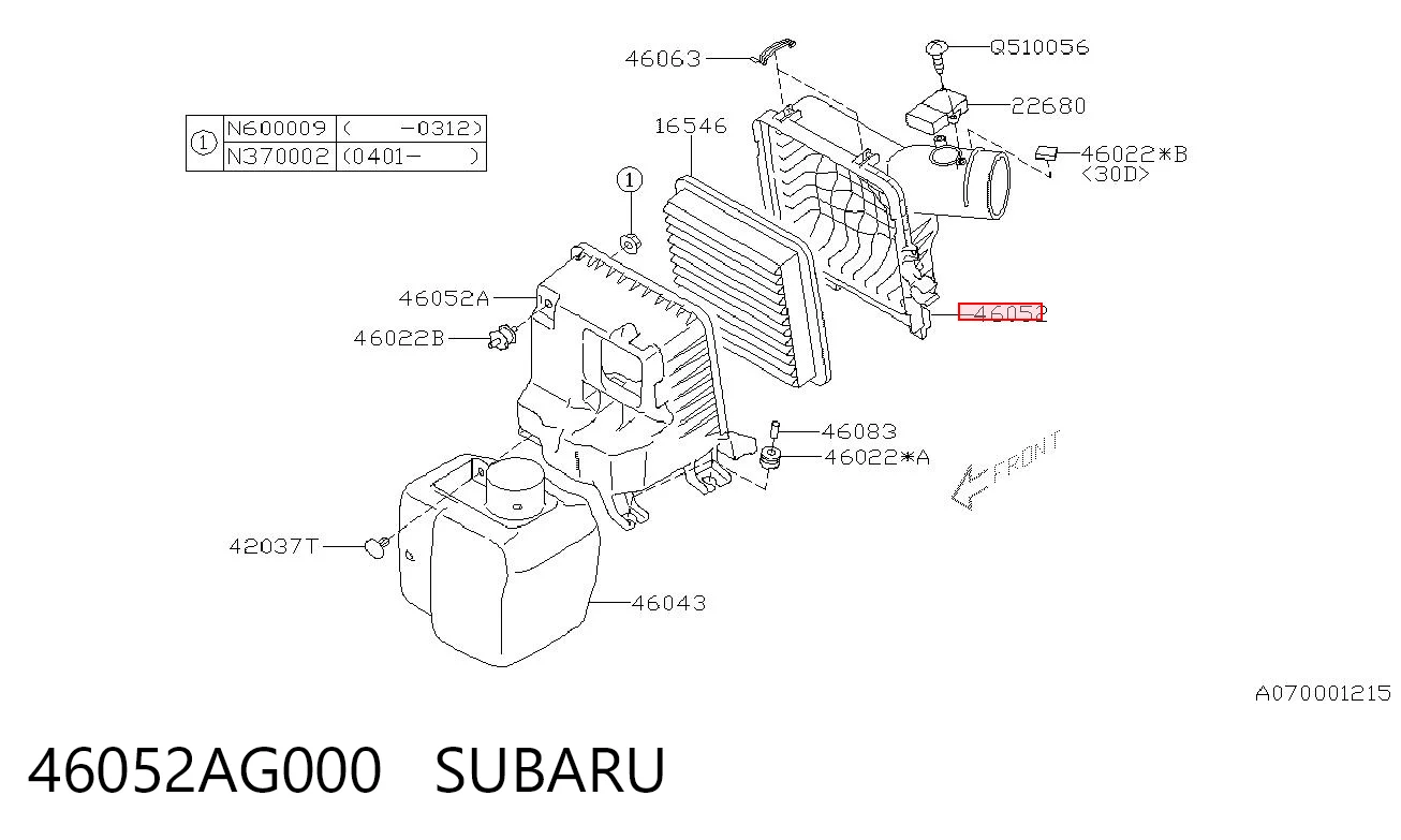 46052AG000 Subaru