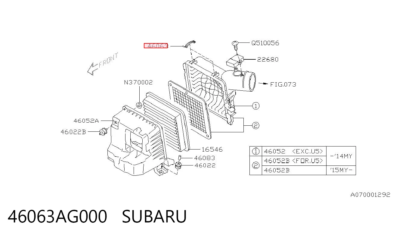 46063AG000 Subaru 
