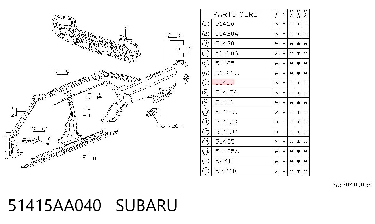 Acesso externo direito Subaru Legacy I BC ao melhor preço