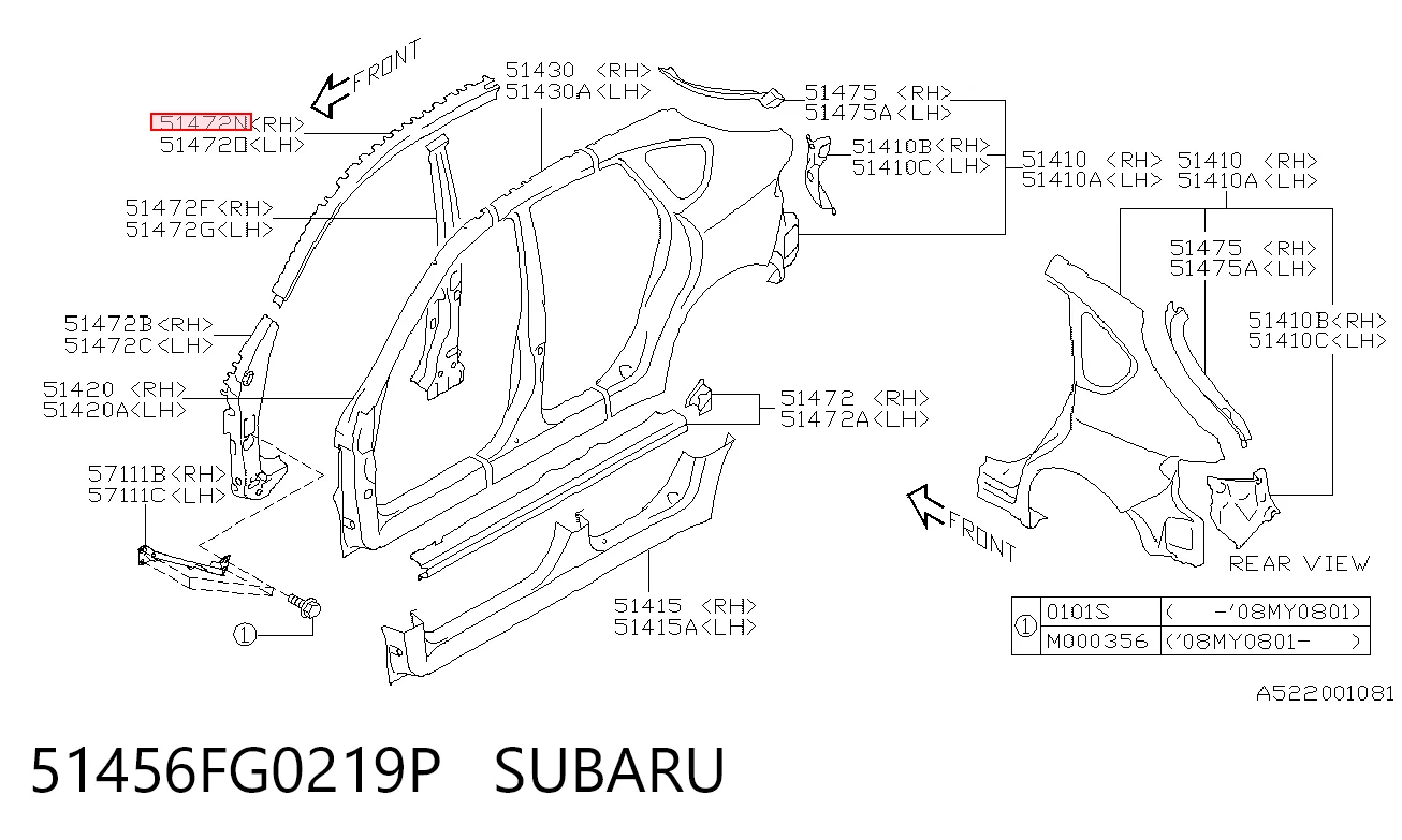 51456FG0219P Subaru