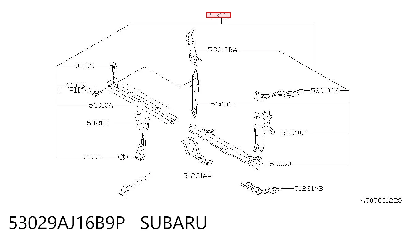 Suporte do radiador montado (painel de montagem de fixação das luzes) Subaru Outback  B14, BR ao melhor preço