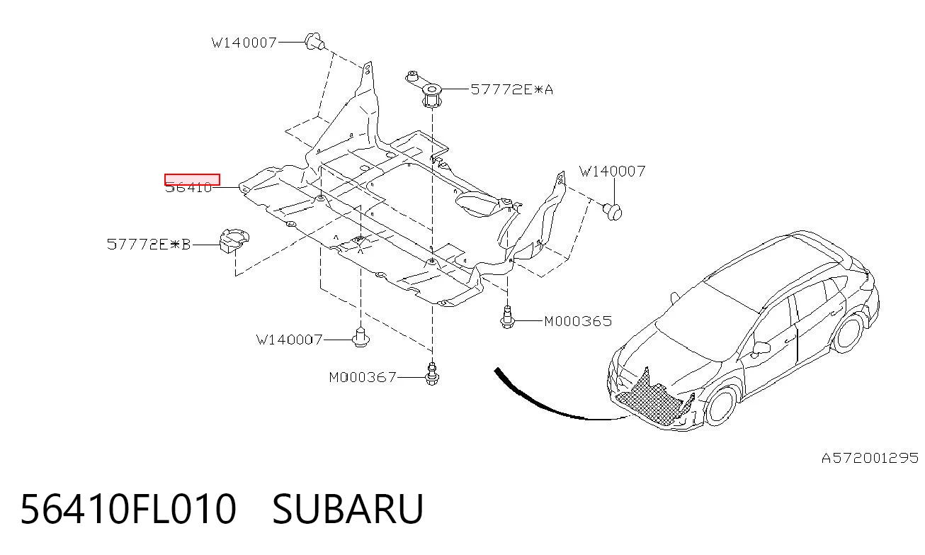 56410FL010 Subaru Proteção de motor, de panela (da seção de motor)