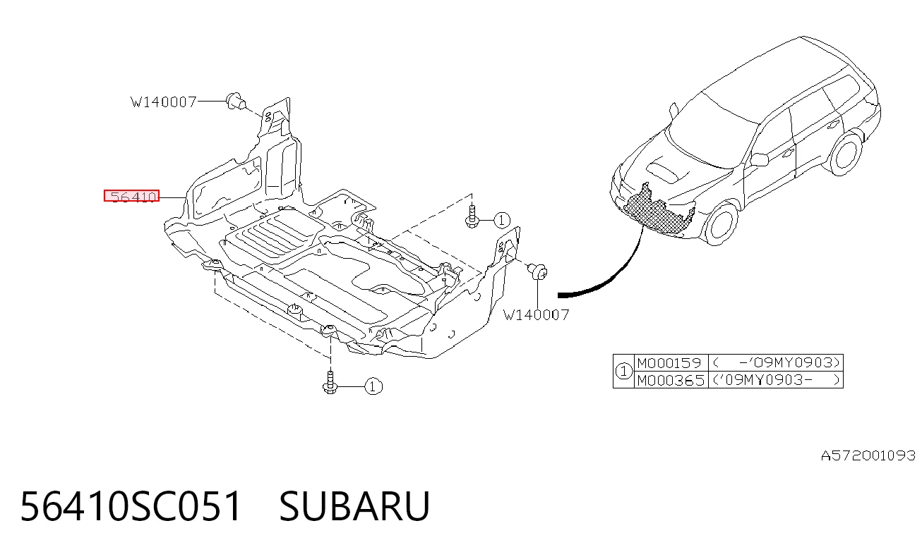 Proteção de motor, de panela (da seção de motor) para Subaru Forester III S12, SH