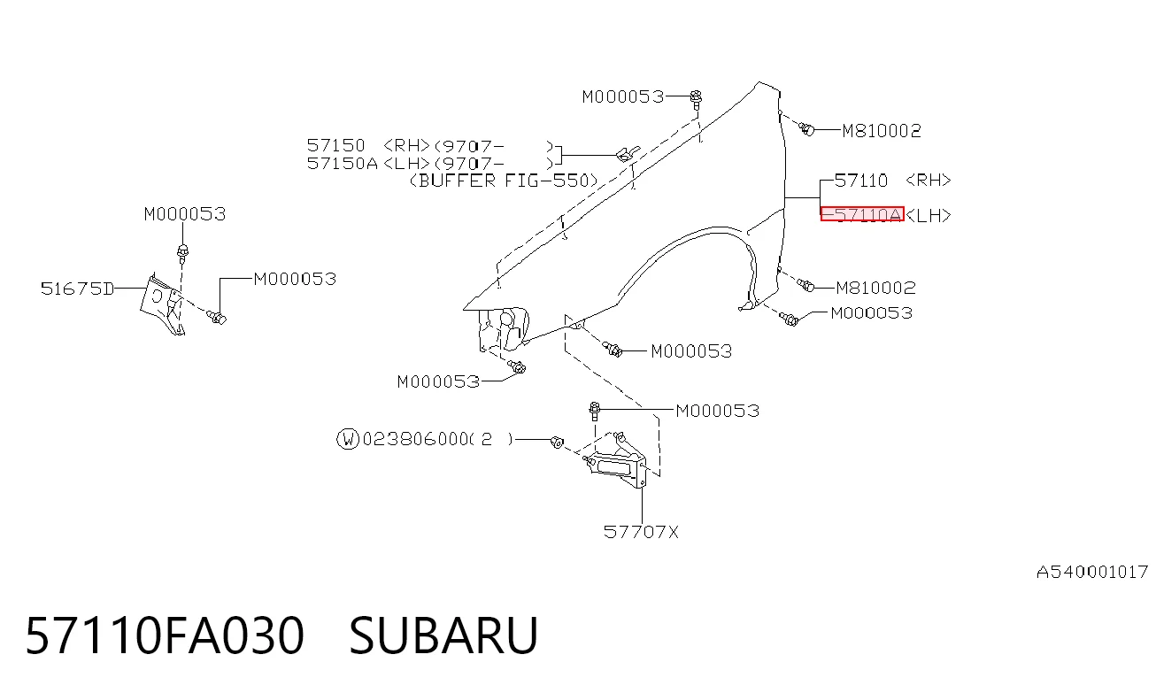 Pára-lama dianteiro esquerdo Subaru Impreza preço, a partir de 40,23 USD