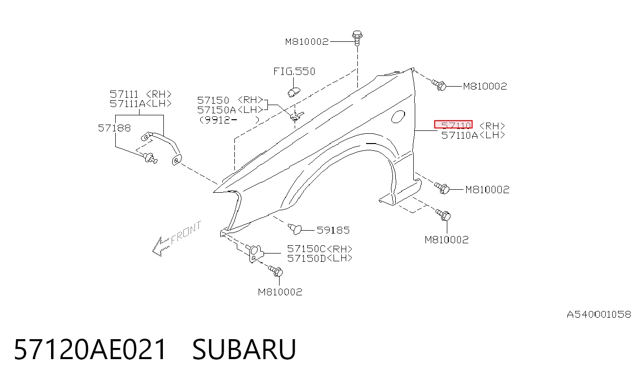 Pára-lama dianteiro direito Subaru Outback B12, BE, BH ao melhor preço