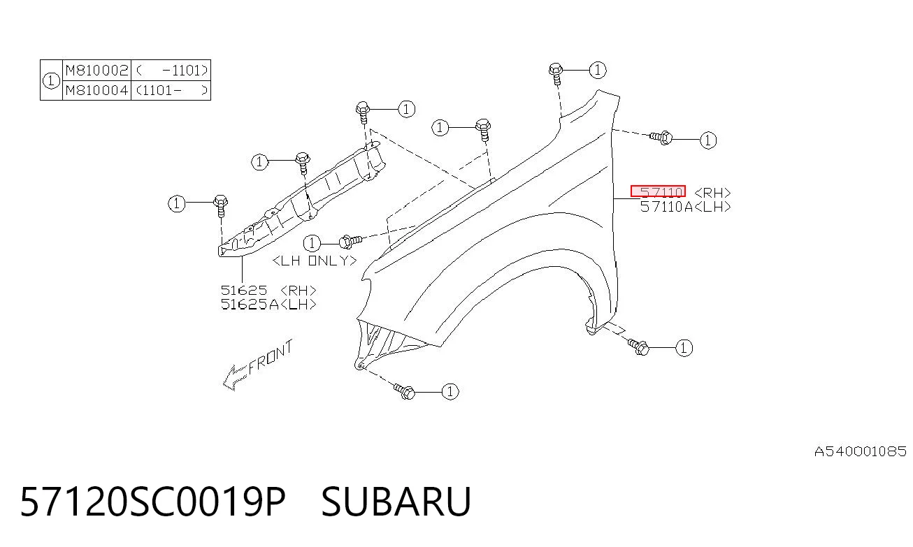  Pára-lama dianteiro direito Subaru Forester III SUV (S12, SH) (2007 - 2012) III