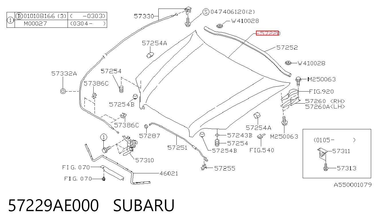 Capota para Subaru Outback II B12, BE, BH