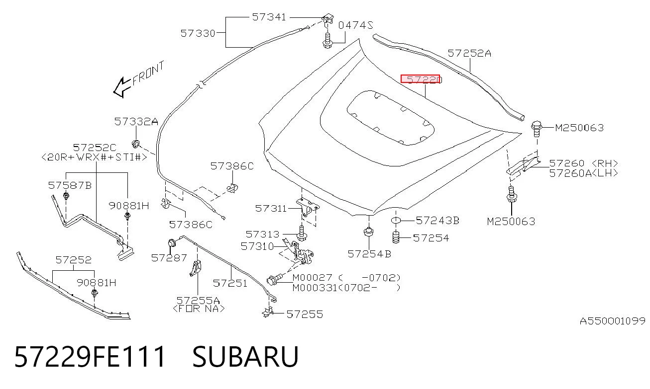 57229FE111 Subaru Capota