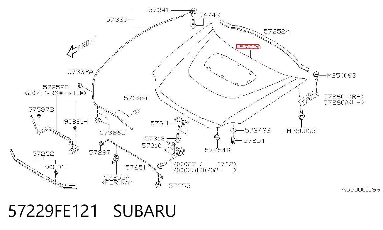 57229FE121 Subaru Capota