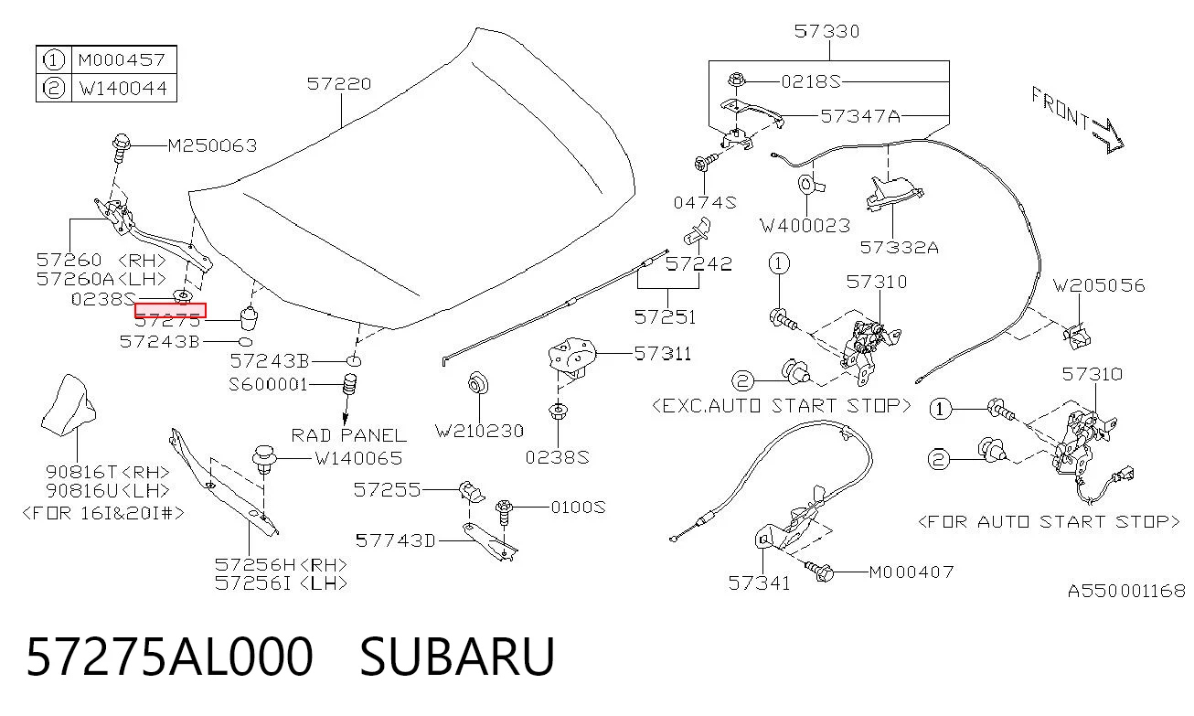57275AL000 Subaru Grade de proteção de portas
