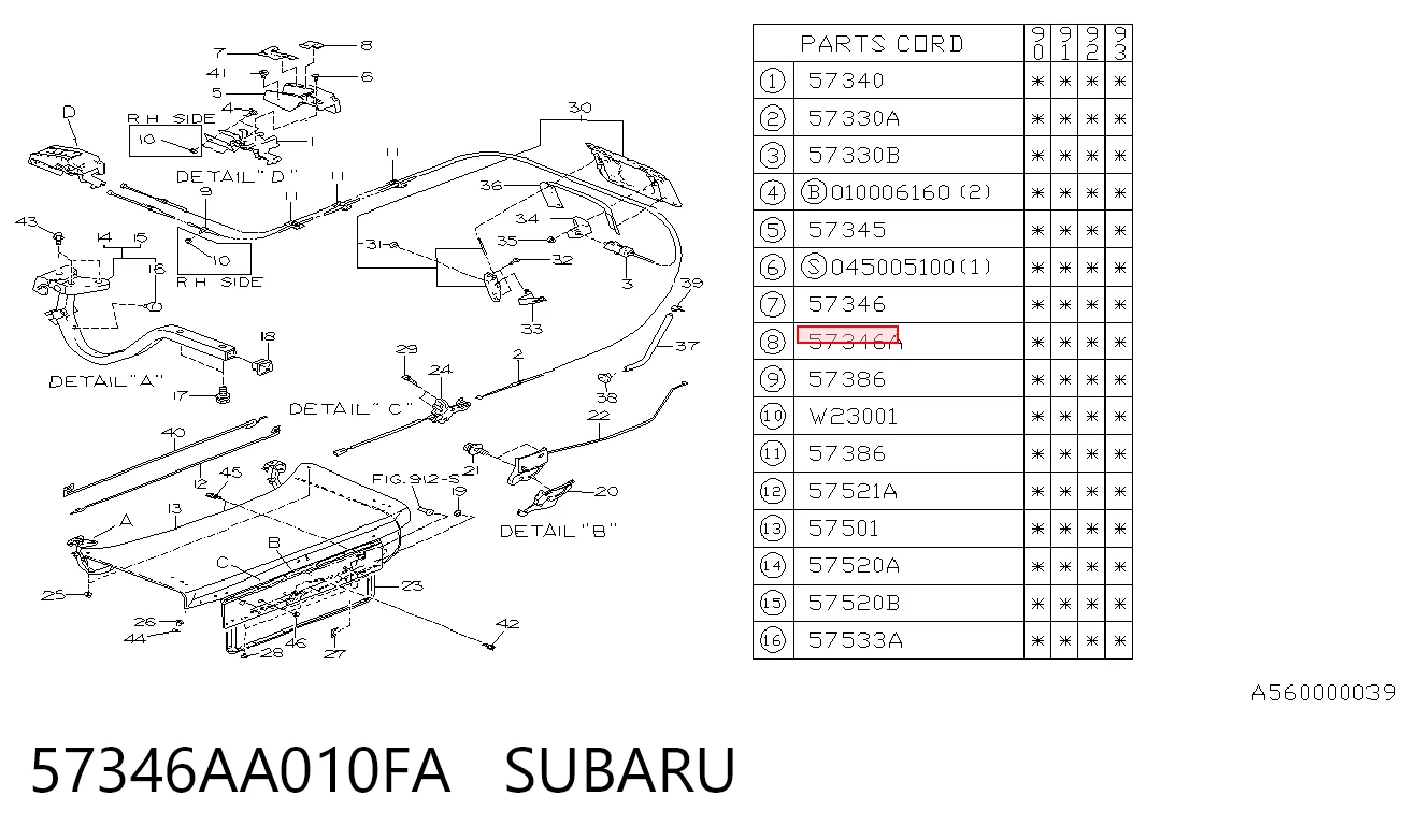57346AA010FA Subaru