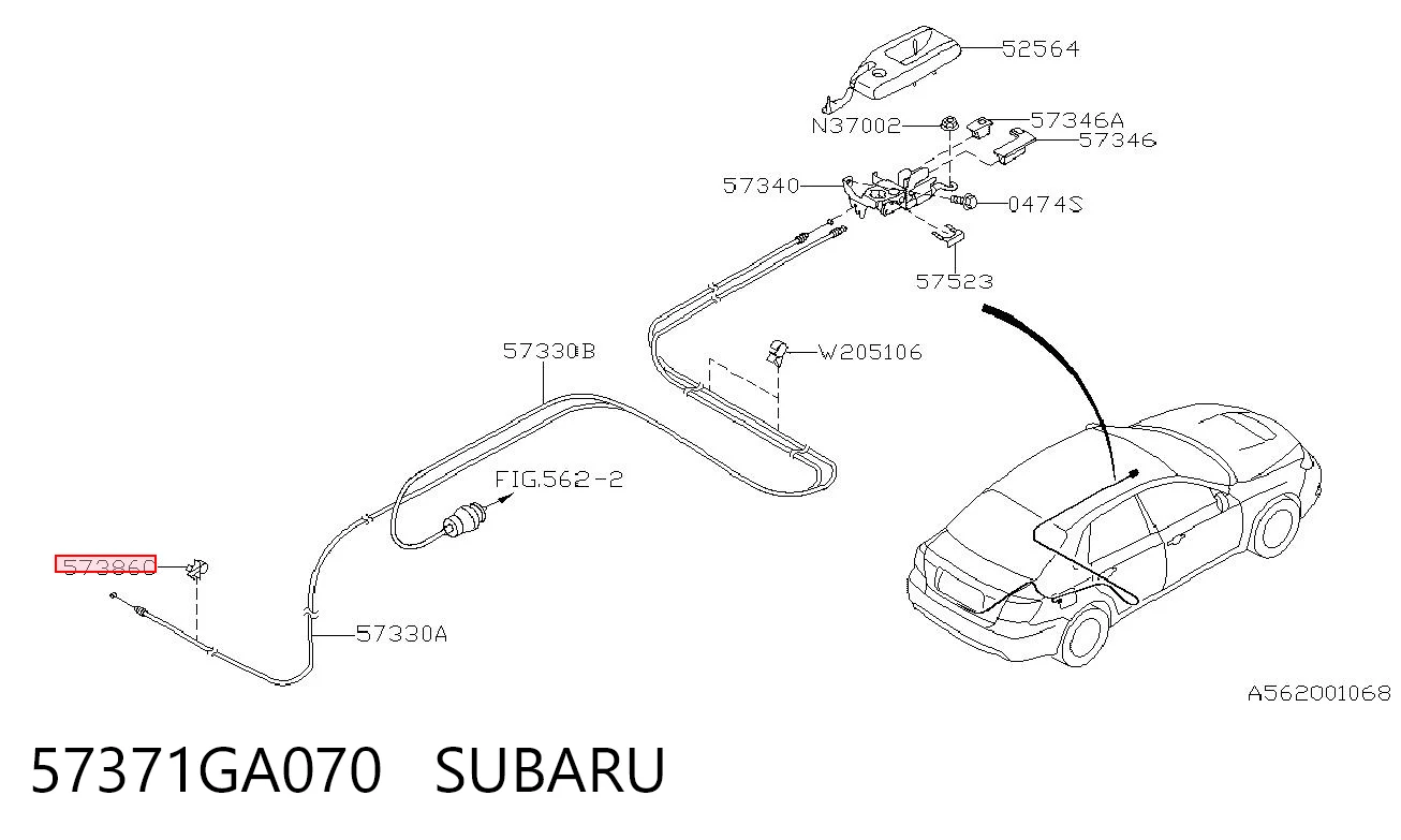 57371GA070 Subaru Braçadeira de estante de salão