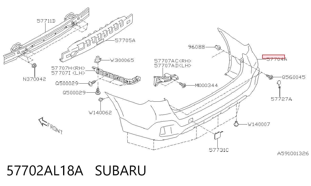 Pára-choque traseiro Subaru Outback V B15, BS