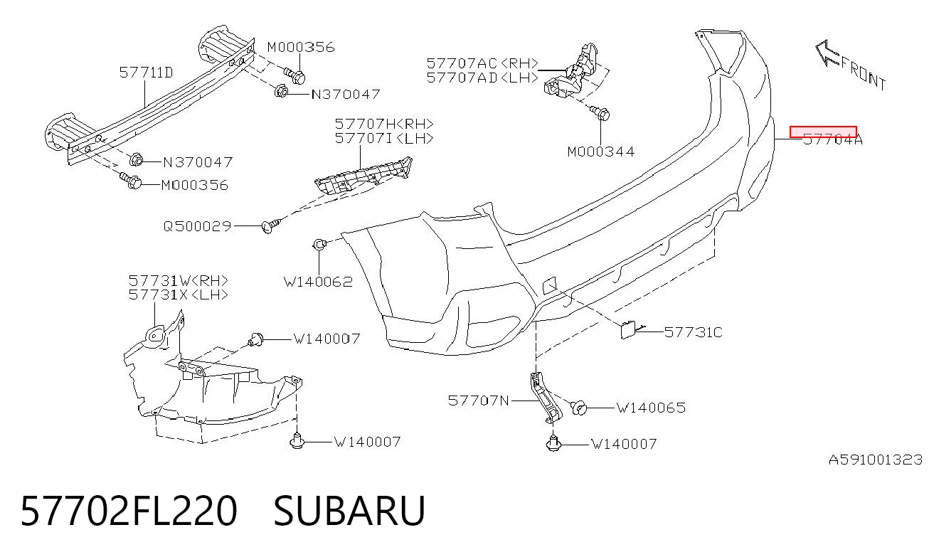 Pára-choque traseiro para Subaru XV II GT