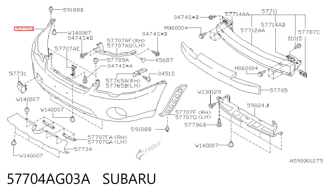Pára-choque dianteiro Subaru Outback III B13, BP