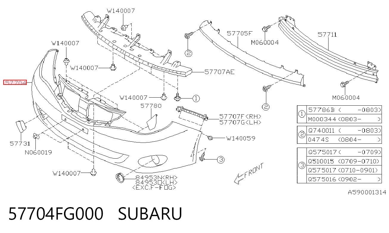 Pára-choque dianteiro Subaru Impreza III sedan (GR) (2007 - 2011) III