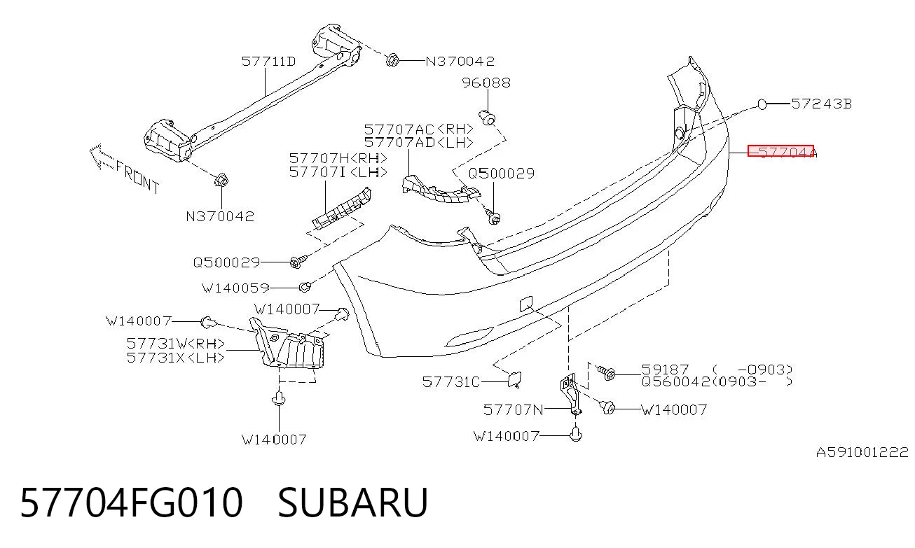 Pára-choque traseiro Subaru Impreza III GH