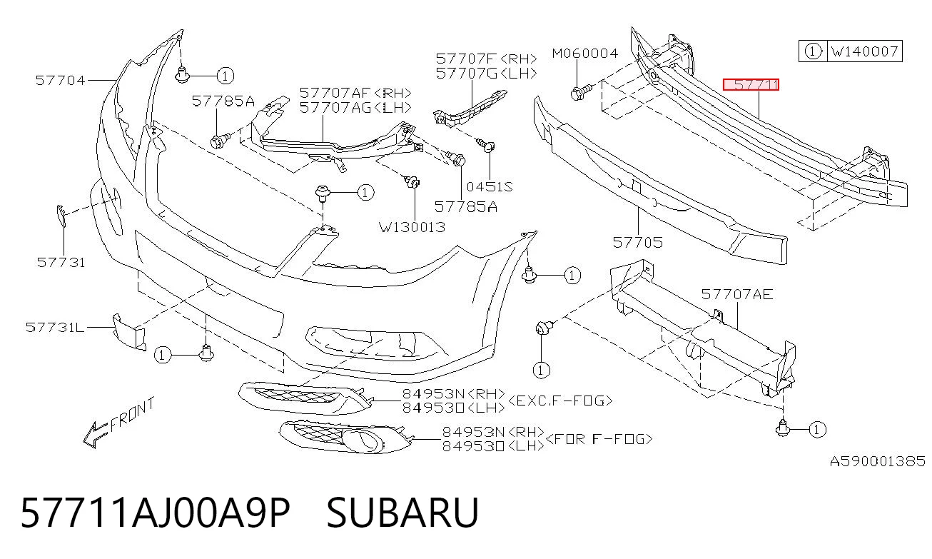 Reforçador do pára-choque dianteiro para Subaru Outback IV B14, BR